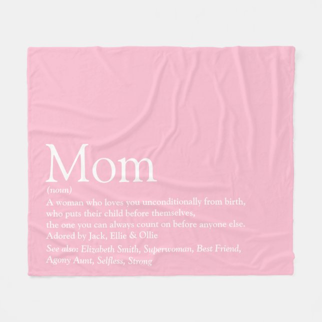 Mutter Mama Mum Definition Spaß Cool rosa Fleecedecke (Vorderseite (Horizontal))