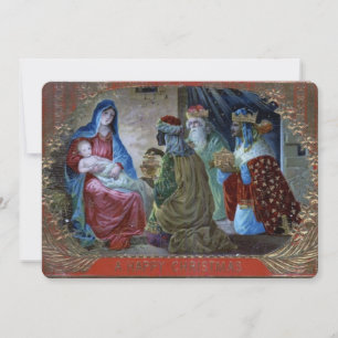 Mutter Maria, Baby Jesus und die drei Weisen Feiertagskarte