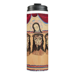 Mutter Maria Jesus Christus Thorn Kronenkunst Male Thermosbecher