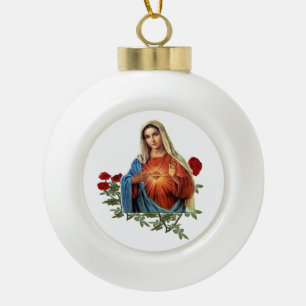 Mutter-Maria-Ornament Keramik Kugel-Ornament