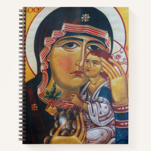 Mutter Maria und Jesus Kunst Notizbuch