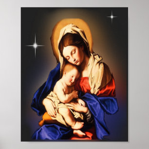 Mutter Maria und Jesuskind Poster