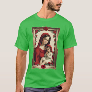 Mutter Maria und Kind Jesus in einem Rahmen mit Ro T-Shirt