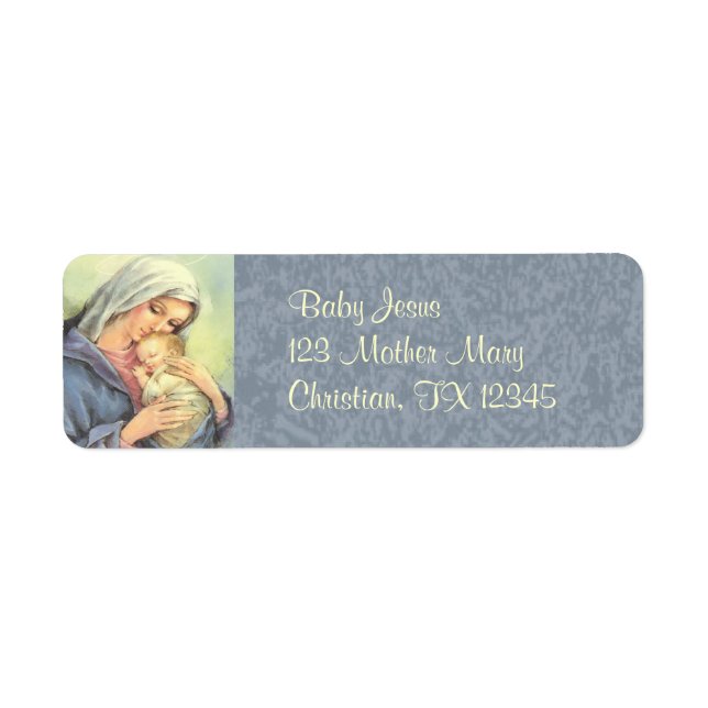 Mutter Mary Baby Jesus Faith Rücksendeadressen-Auf (Vorne)
