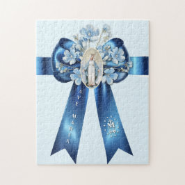 Mutter Mary Blue Bow Religious Katholic
