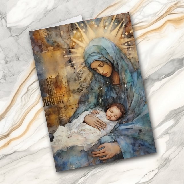 Mutter Mary mit Baby Jesus Weihnachtskarte (Von Creator hochgeladen)