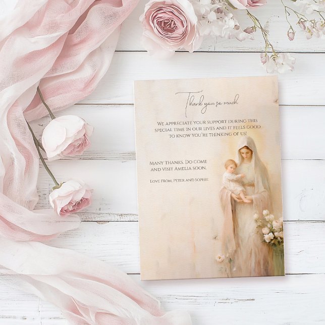 Mutter Mary mit Baby-Taufe Dankeskarte (Von Creator hochgeladen)