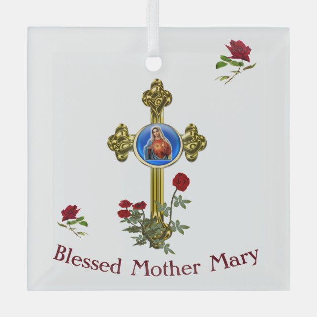 Mutter MAry Ornament Aus Glas (Vorderseite)