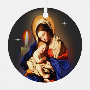 Mutter Mary Ornament Aus Metall