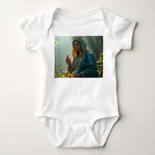 Mutter Mary Queen of Heaven Baby Jumper Strampler (Vorderseite)