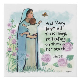 Mutter Mary Reflects, Luke 2:19 kleine Kunst Künstlicher Leinwanddruck