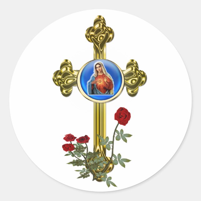Mutter MAry Runder Aufkleber (Vorderseite)