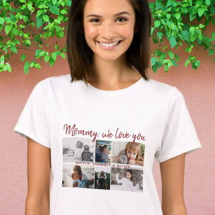 Mutter mit Kindern und Mama 6 FotoCollage T-Shirt