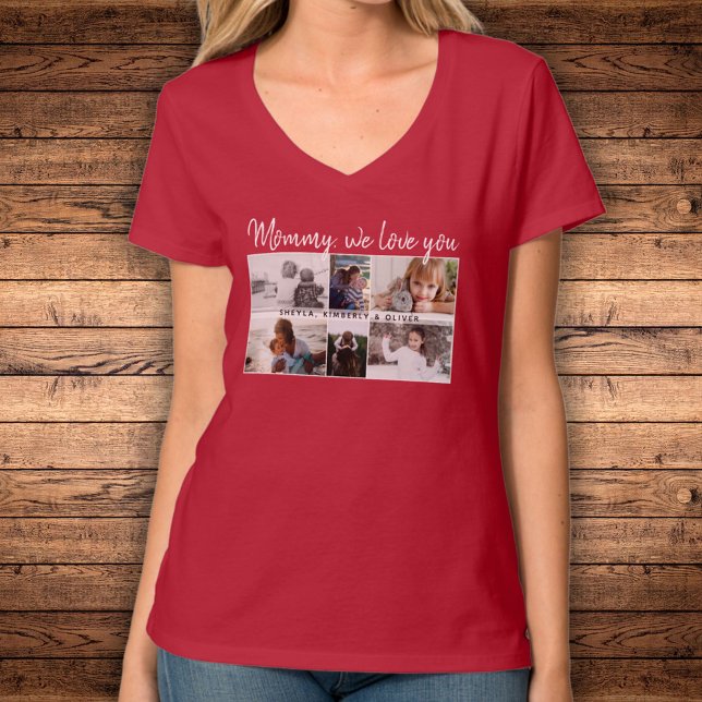 Mutter mit Kindern und Mama 6 FotoCollage T-Shirt (Von Creator hochgeladen)