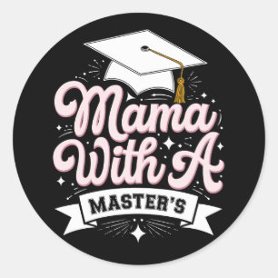 Mutter mit Master-Abschluss Absolventin-Mama Runder Aufkleber