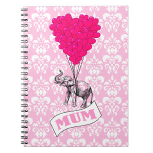 Mutter mit rosa Elefanten Notizblock