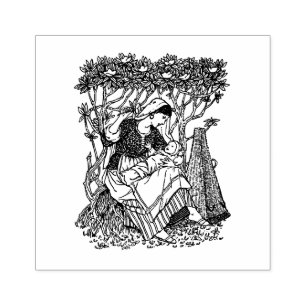 Mutter mit Vintager Babymama Gummistempel