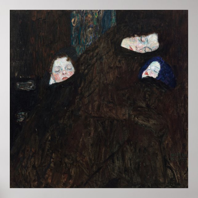 Mutter mit zwei Kindern (Familie) — Gustav Klimt Poster (Vorne)