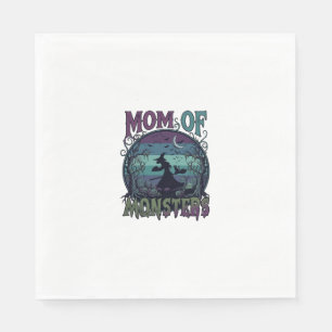 Mutter Monster Halloween Hexe Mond Kürbisse Friedh Serviette