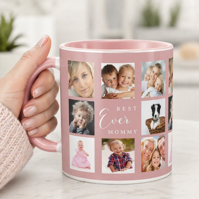 Mutter Mutti Fotocollage dusty rose pink Tasse (Von Creator hochgeladen)