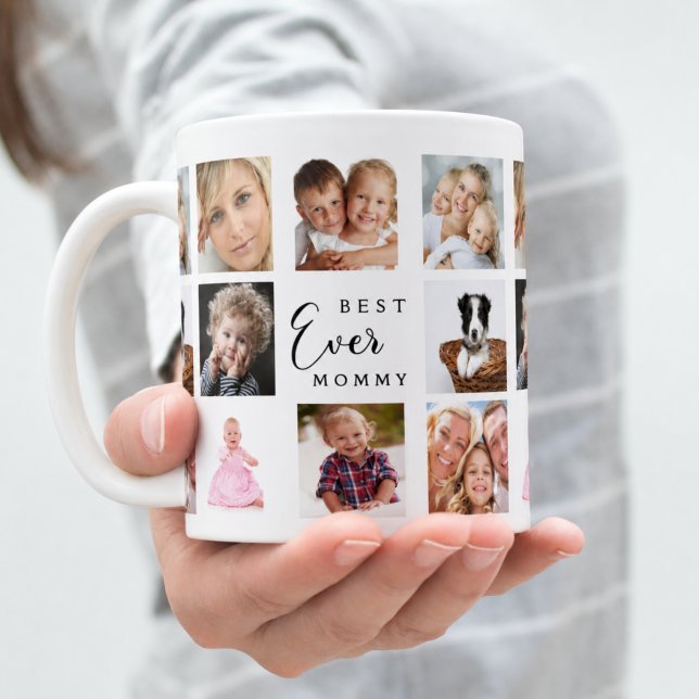 Mutter Mutti Fotocollage weiß schwarz Kaffeetasse (Von Creator hochgeladen)