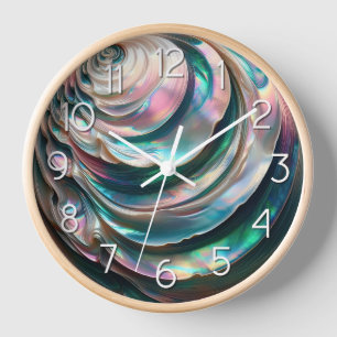 Mutter Perle mit großen Zahlen Uhr