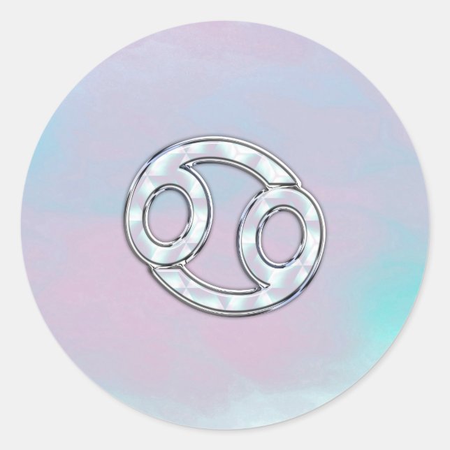 Mutter Perlkrebs Zodiac-Signatur-Dekoration Runder Aufkleber (Vorderseite)