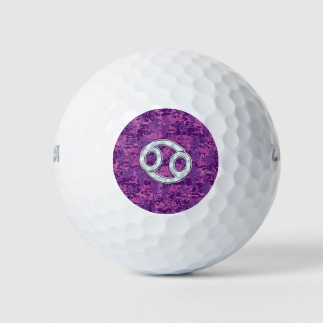 Mutter Perlkrebs Zodiac-Zeichen auf digitaler Camo Golfball (Vorderseite)