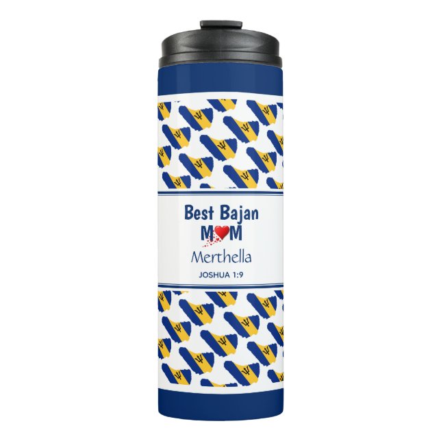 Mutter Personalisiert BEST BAJAN MAMA MUM Barbados Thermosbecher (Vorderseite)