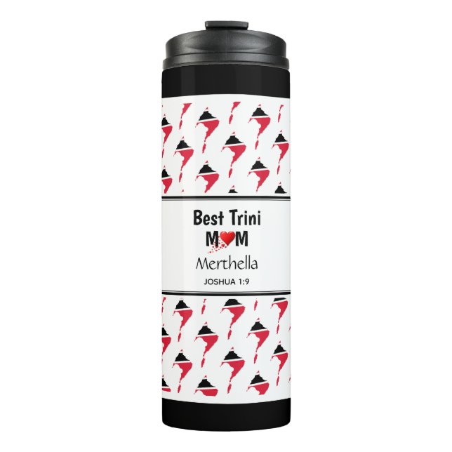 Mutter Personalisiert BEST TRINI MUM MAMA Trinidad Thermosbecher (Vorderseite)