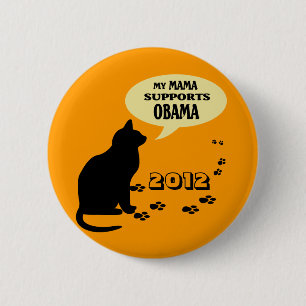 MUTTER PIN CAT-OBAMA BUTTON