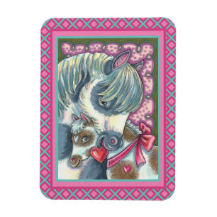 MUTTER PONY & IHR NIEDLICHER VALENTINE FILLY, PFER MAGNET