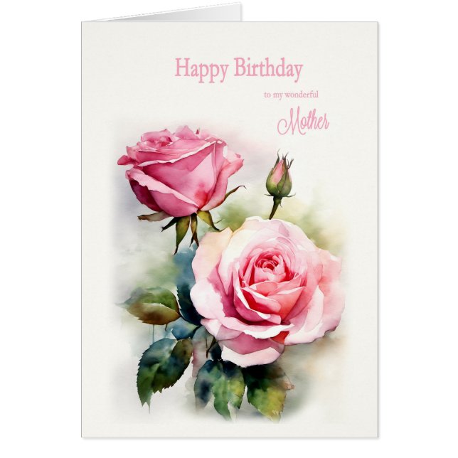 Mutter Rose am Geburtstag Aquarell (Vorne)