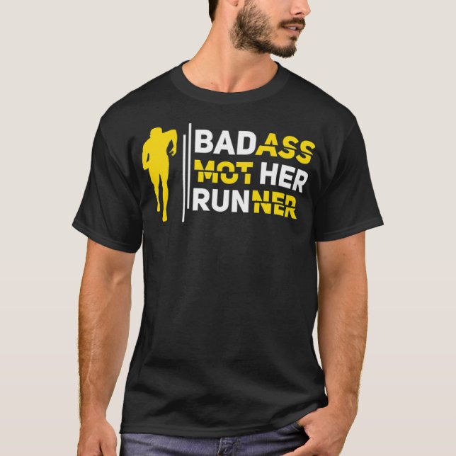 Mutter Runner Funny Running Mama Joggen Geschenk m T-Shirt (Vorderseite)