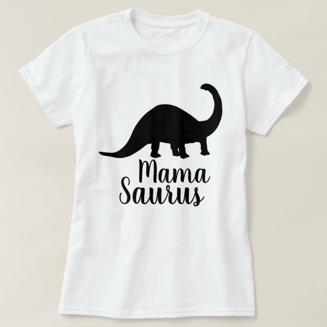 Mutter Saurus Brontosaurus Silhouette T-Shirt (Design vorne)
