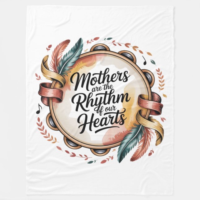 Mütter sind der Rhythmus unserer Herzen Fleecedecke (Vorderseite)