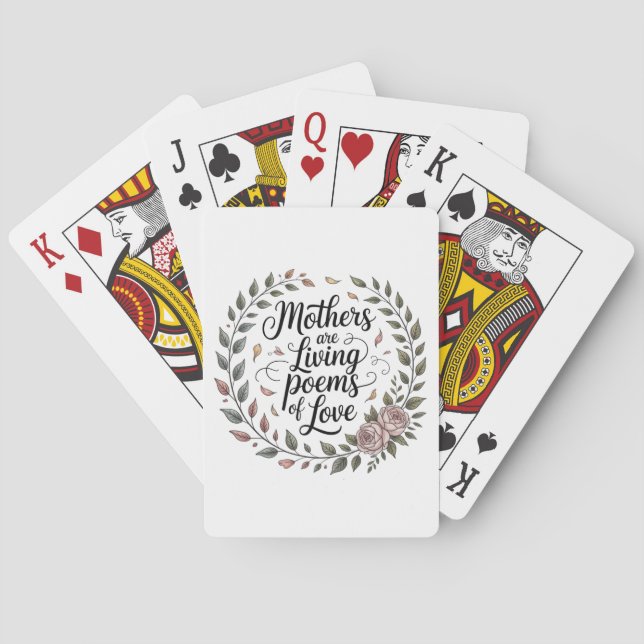 Mütter sind lebendige Gedichte der Liebe Spielkarten (Rückseite)