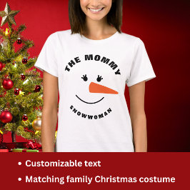 Mutter Snowman Face Squad Matching Family Kostüm T-Shirt
