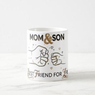 Mutter & Sohn beste Freunde fürs Leben Faustschlag Kaffeetasse