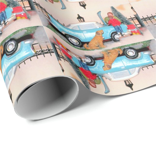 Mutter/Sohn-Bonenzeit - Winterwagenszene - #2 Geschenkpapier (Rolleneckpunkt)