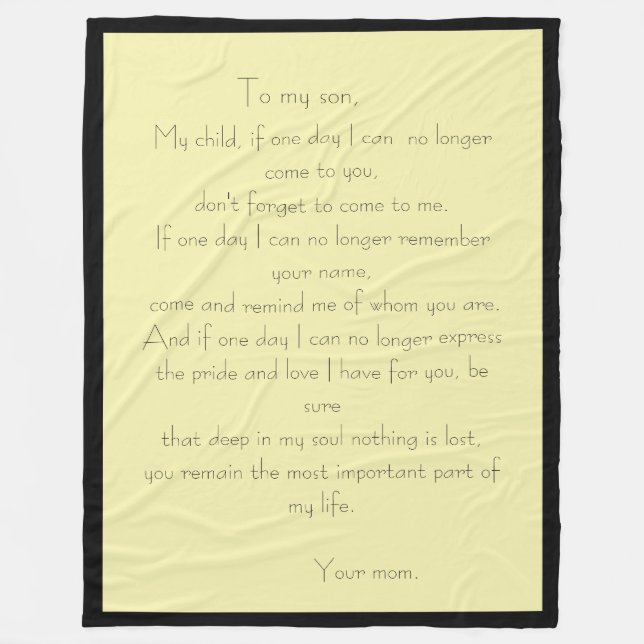 Mutter/Sohn-Liebe-Meldung Fleece-Decke Fleecedecke (Vorderseite)