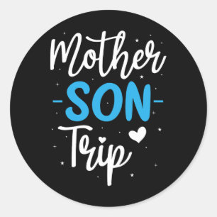 Mutter Sohn Reise Sommerferien Familienurlaub Ausf Runder Aufkleber