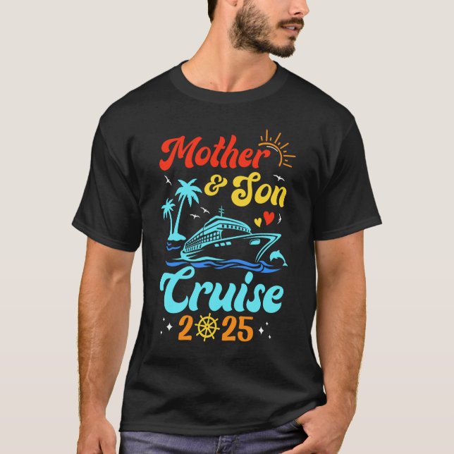 Mutter Son Cruise 2025 Familie Matching Trip Mama  T-Shirt (Vorderseite)