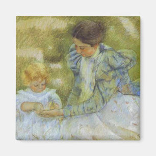 Mutter spielt mit ihrem Kind. c.1897, Mary Cassat Magnet