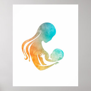 Mutter Stillzeit Kind Poster