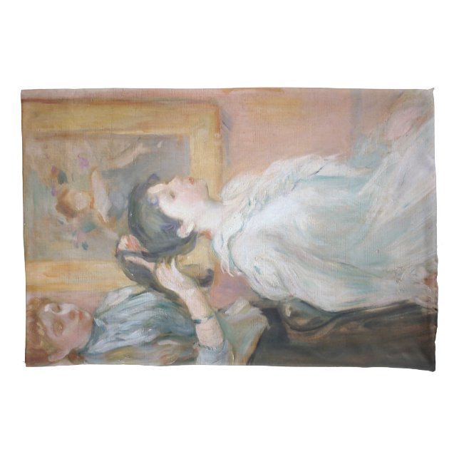 Mutter Styling Daughter's Hair (von Berthe Morisot Kissenbezug (Vorderseite-Links)