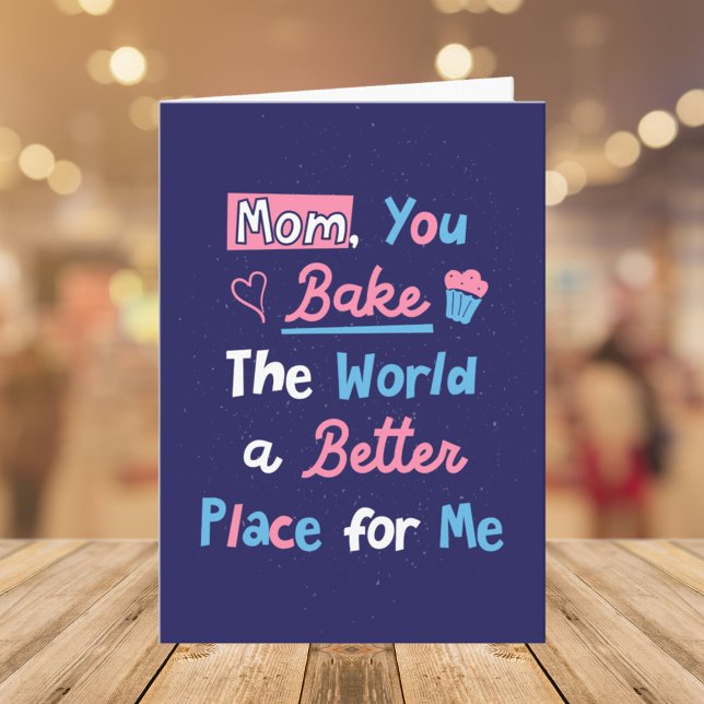 Mütter Tag Backquote Bäcker Mama Koch Karte (Close up)