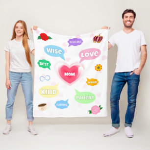 Mütter Tag Beste Mama Word Wolken Königin Kronen L Fleecedecke