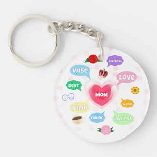 Mütter Tag Beste Mama Word Wolken Königin Kronen L Schlüsselanhänger