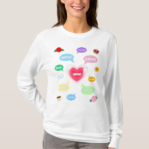 Mütter Tag Beste Mama Word Wolken Königin Kronen L T-Shirt